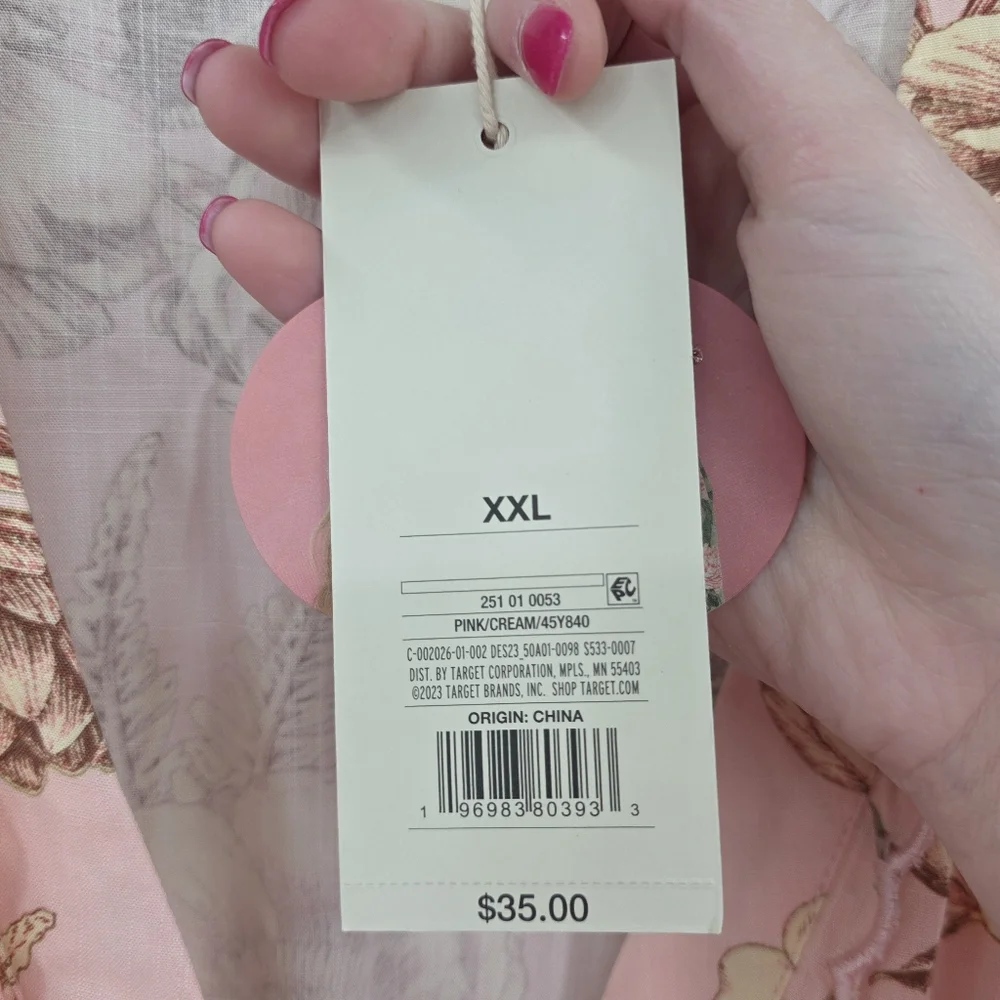 New AGUA BENDITA X TARGET Romantic Floral Print Flare Sleeve Romper XXL - Picture 4 of 7